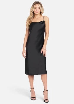 DRESS  SATIN BLACK - BEBE