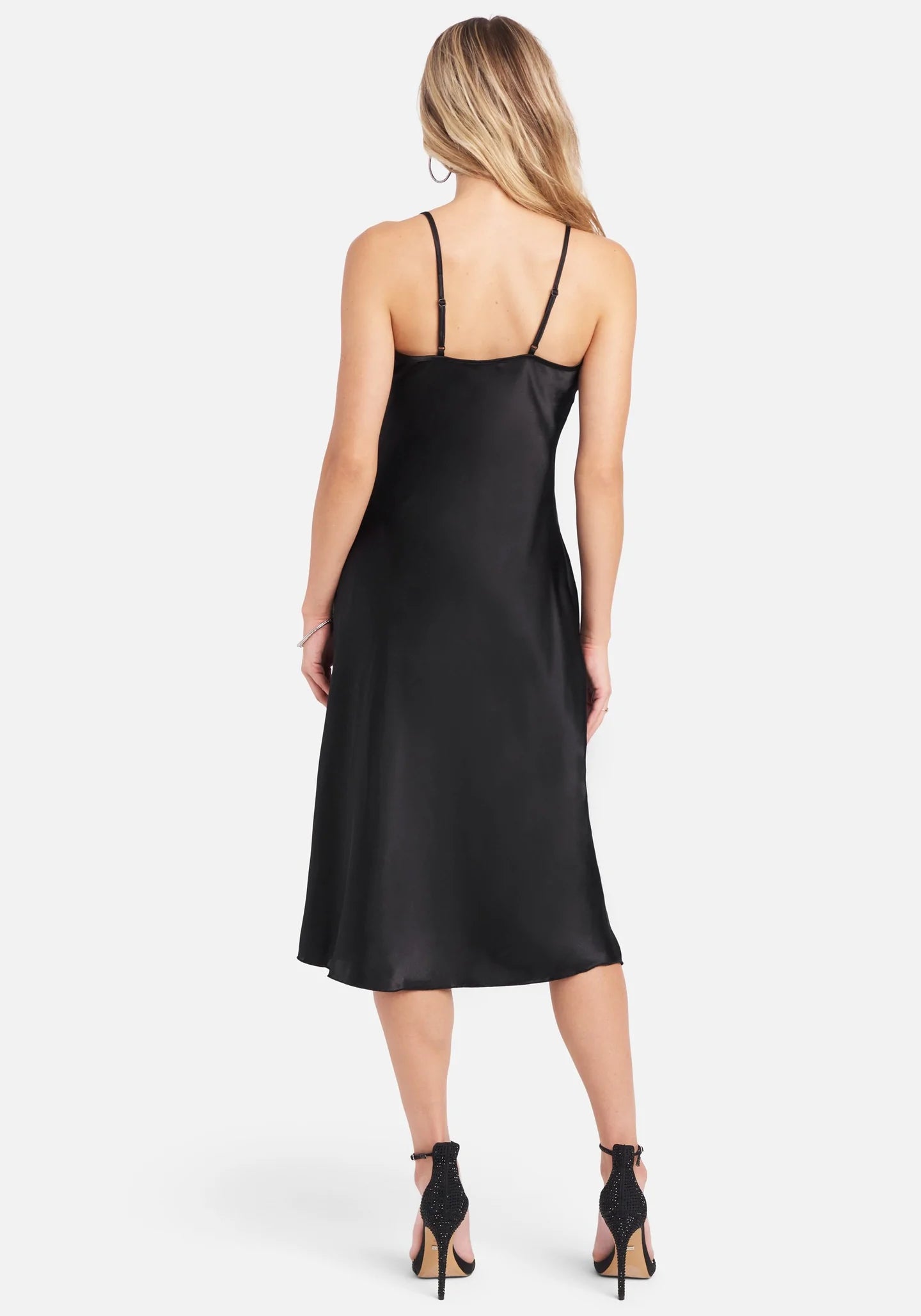DRESS  SATIN BLACK - BEBE