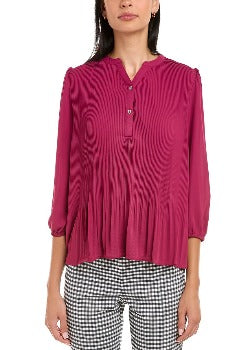 Blouse Woven Top Raspberry Radiance  - Nanette Lepore