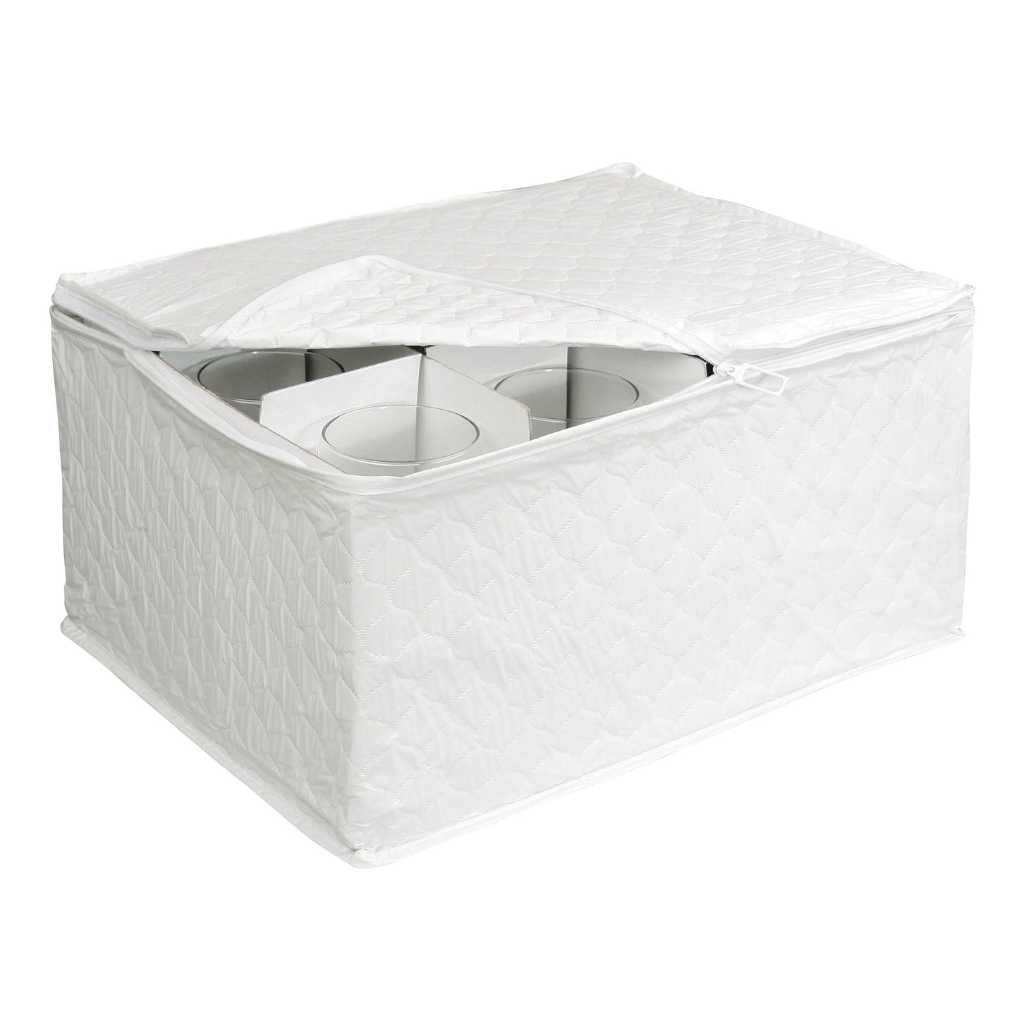 Vinyl Stemware Chest White