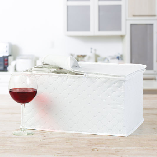 Vinyl Stemware Chest White