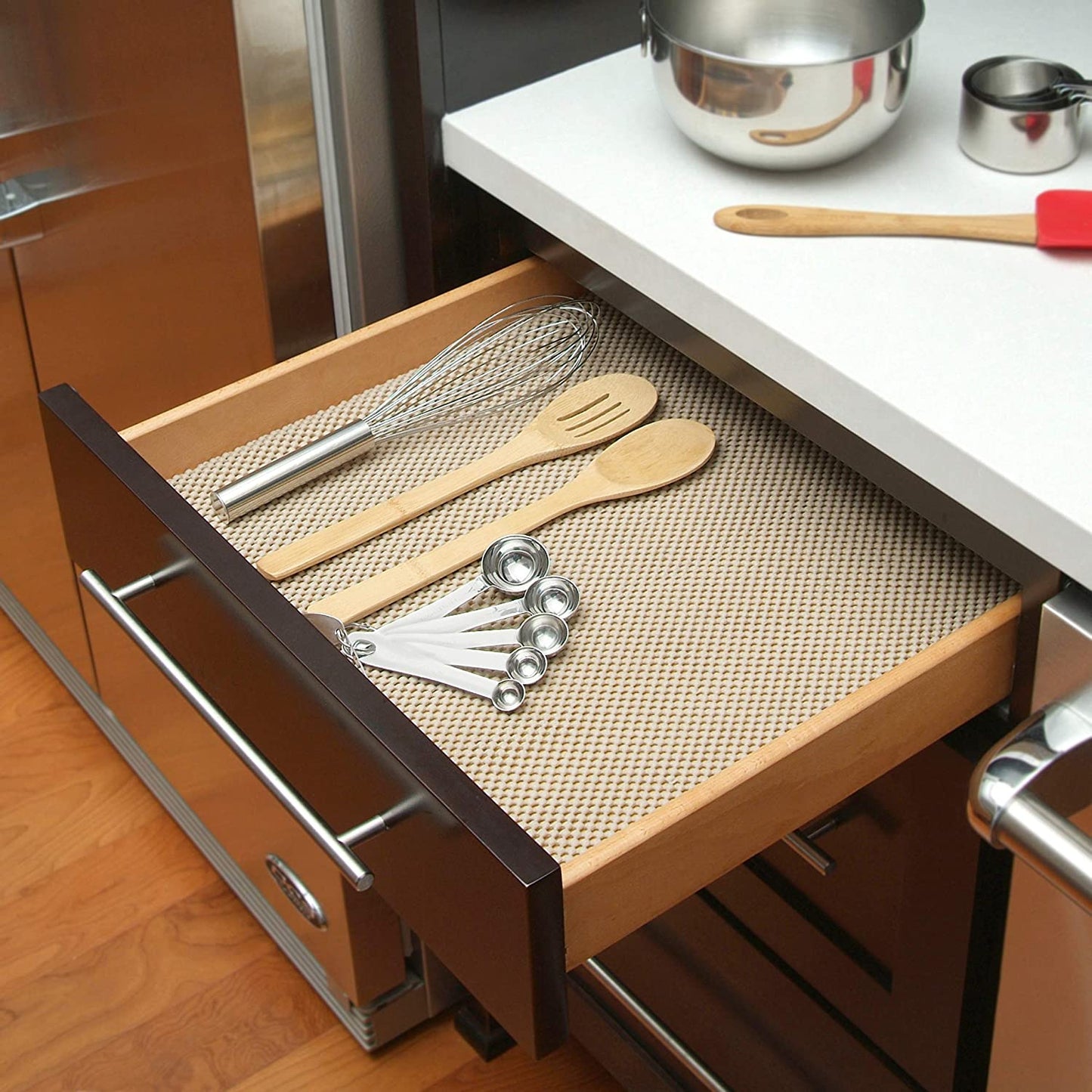 Thick Non-Adhesive Shelf and Drawer Liner 18" x 10" Stone