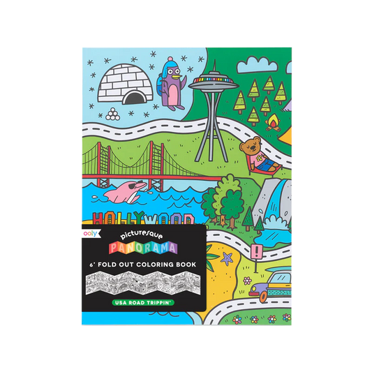 Picturesque panorama coloring book - usa road trippin'