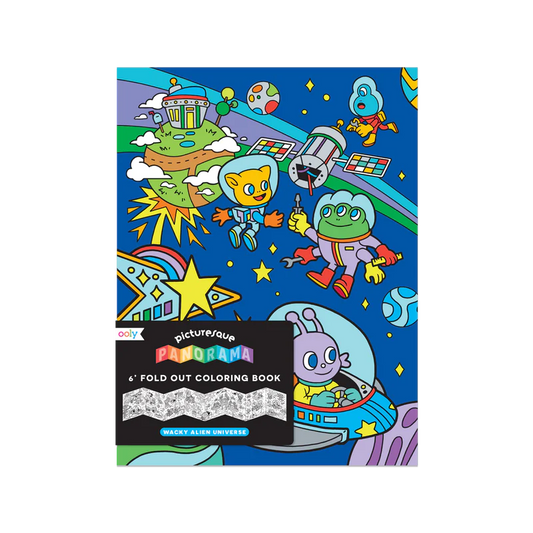 Picturesque panorama coloring book - wacky alien universe