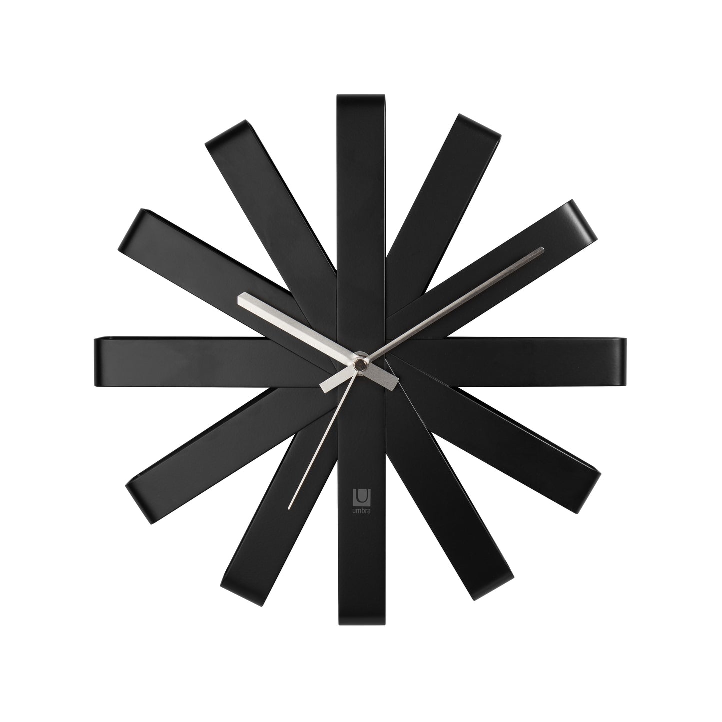 Ribbon Wall Clock 12" Black
