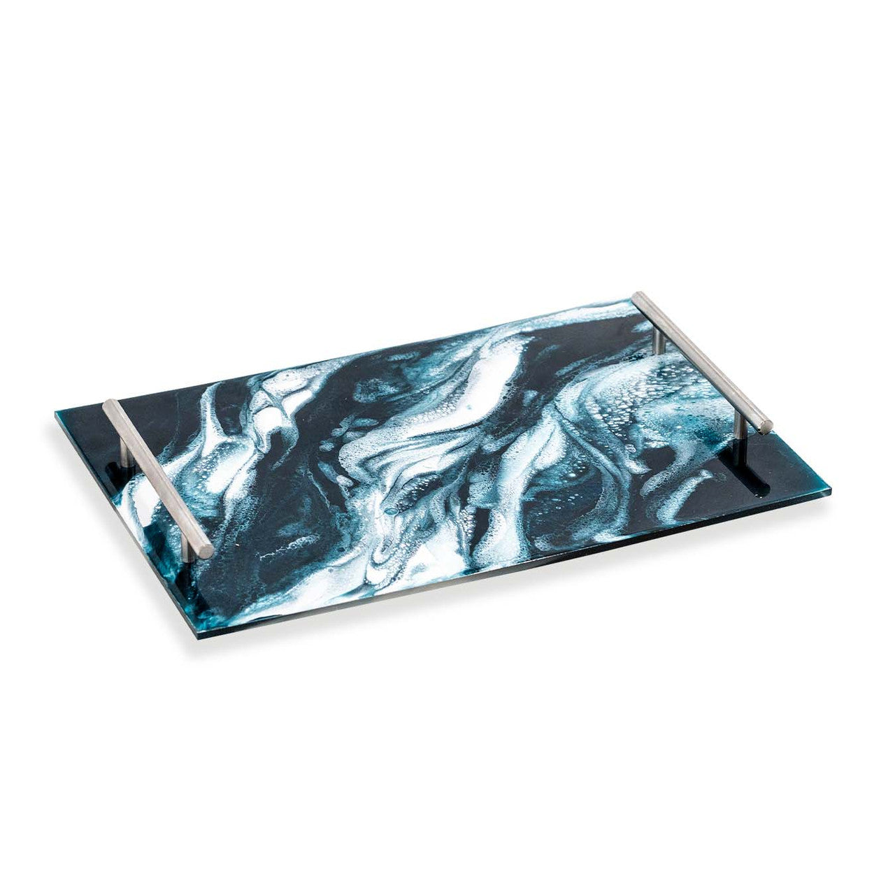 Lucite Trays - Navy/White/Metallic