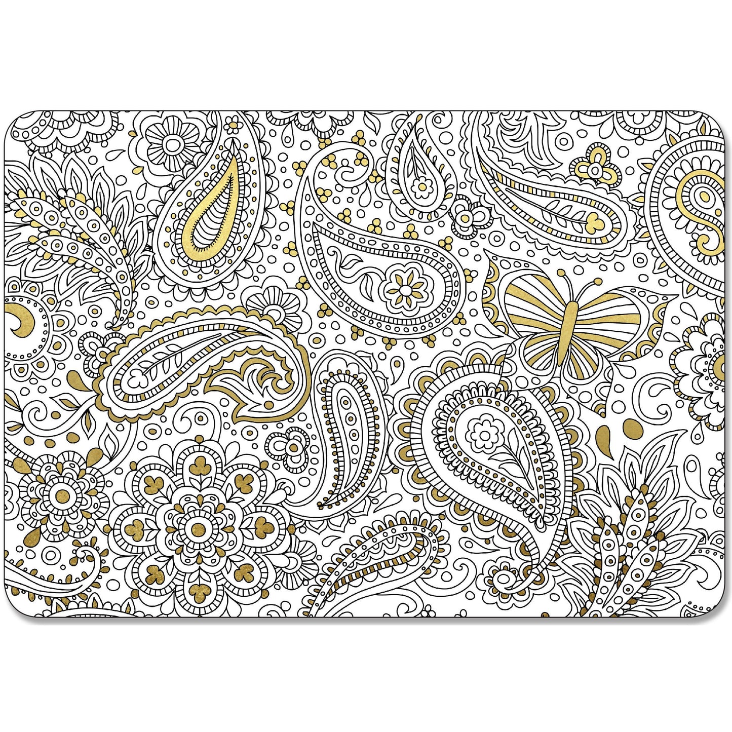 16 Coloring Postcards Gold foil Highlights
