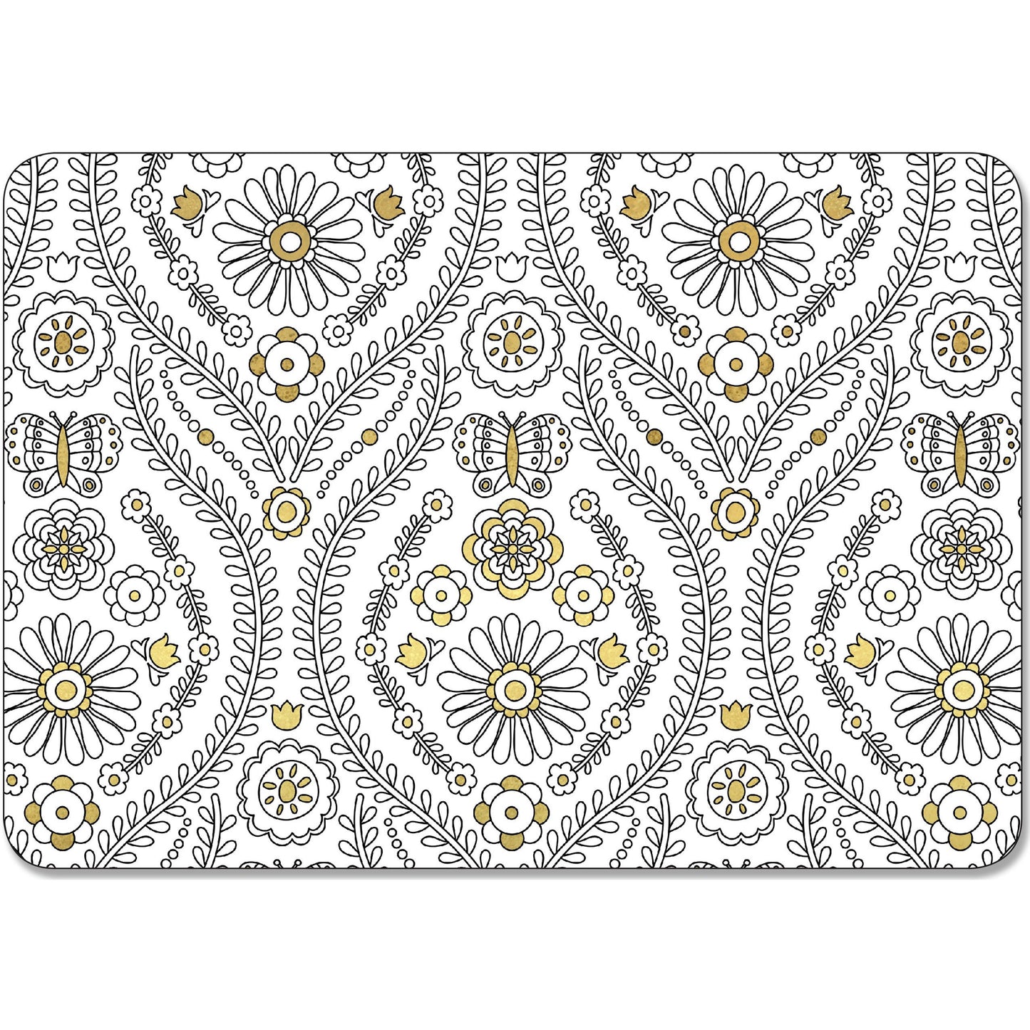 16 Coloring Postcards Gold foil Highlights