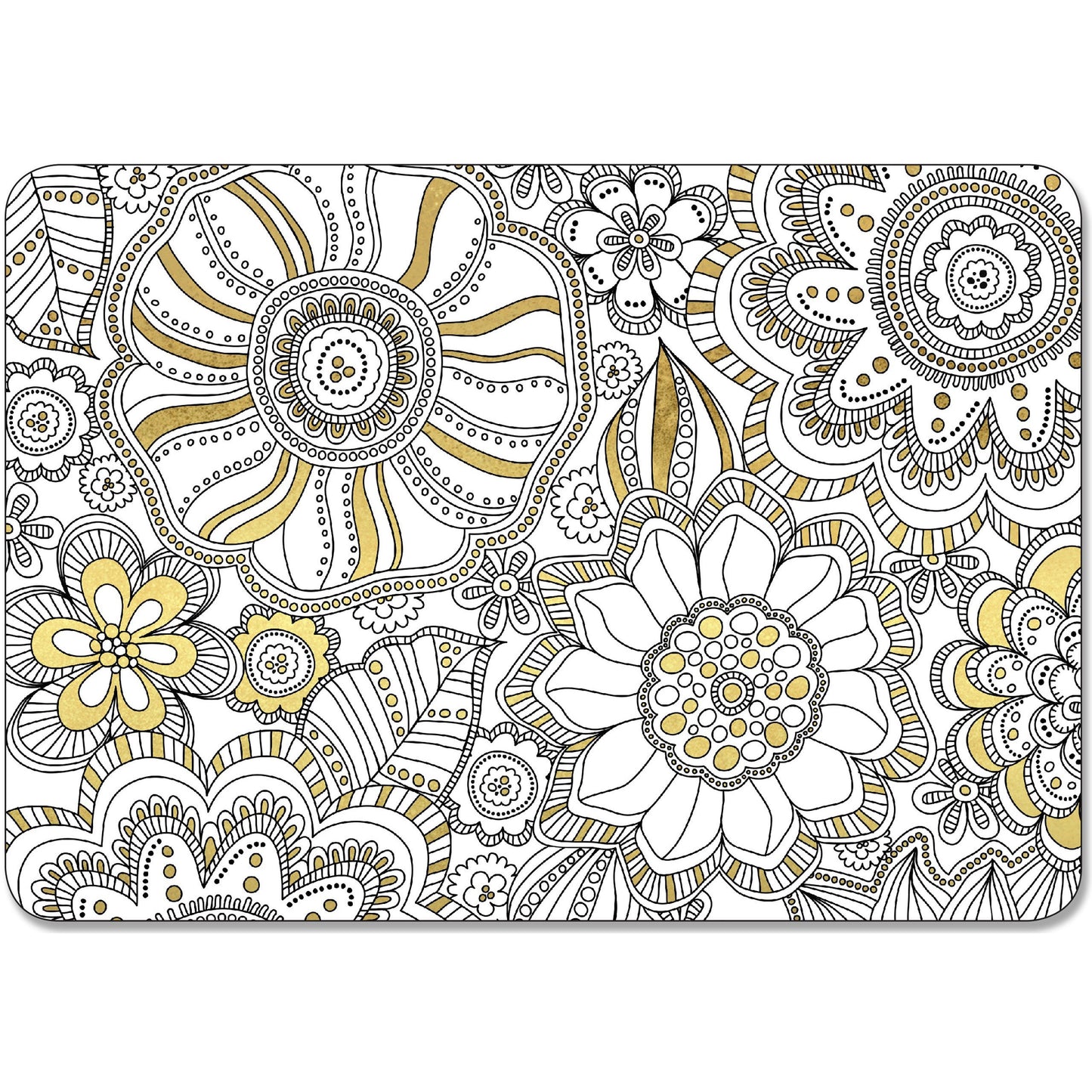 16 Coloring Postcards Gold foil Highlights