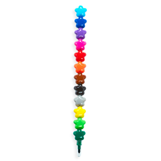 stack of stars stacking crayons
