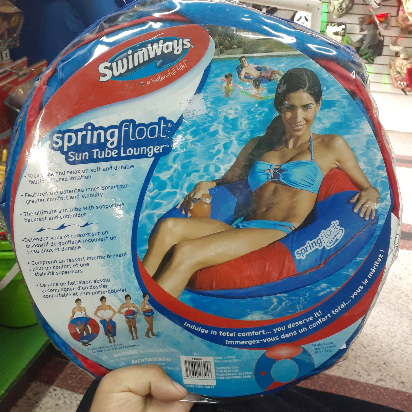 Spring float sun tube lounger