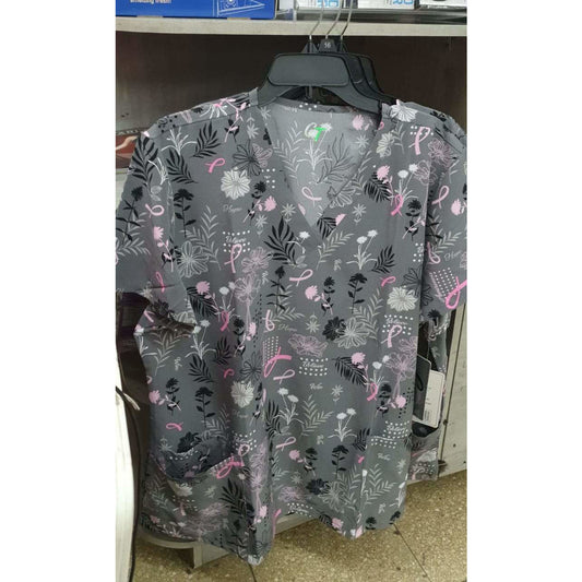 SCRUB GRIS CON DETALLES ROSADOS Y NEGROS