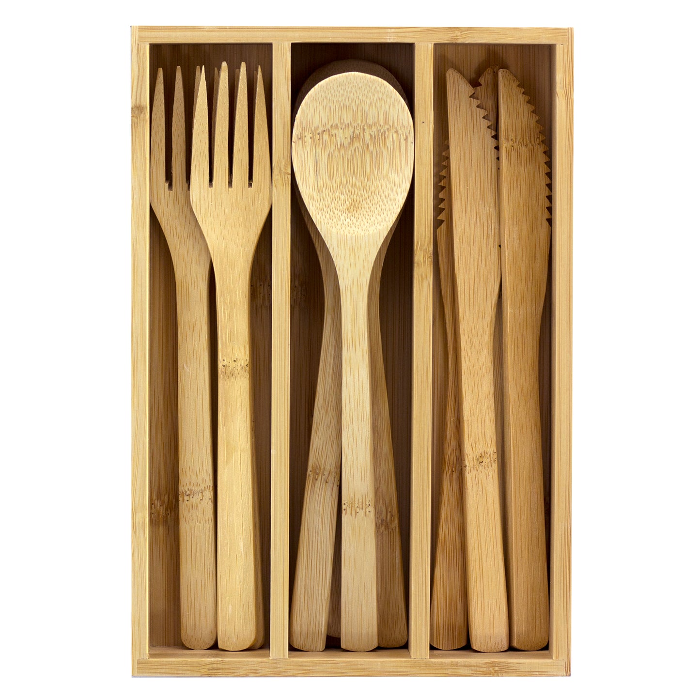 12-Pc. Bamboo Flatware Set with Storage Case