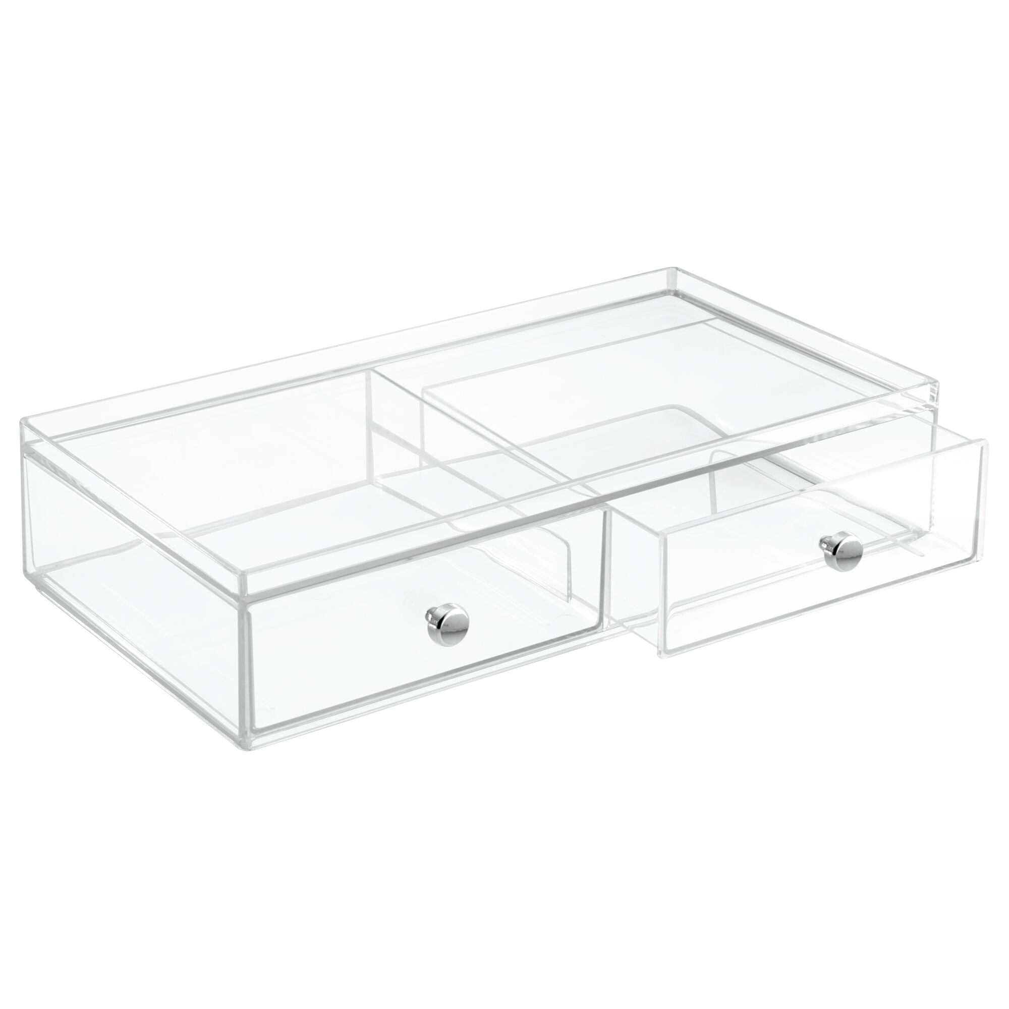 2 Drawers  Wide  Clear