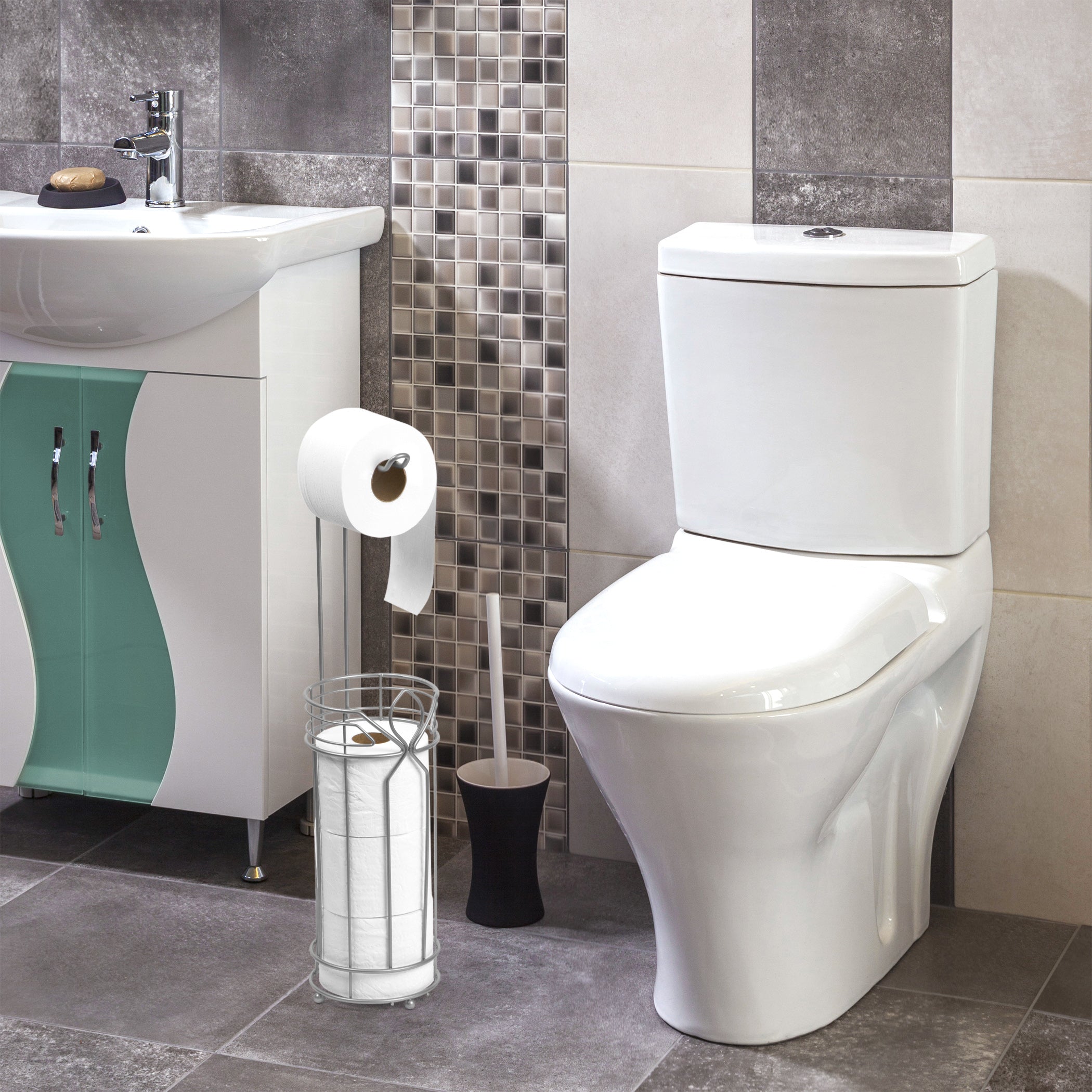 Aria 4-Rolls Toilet Paper Storage Holder Chrome Finish