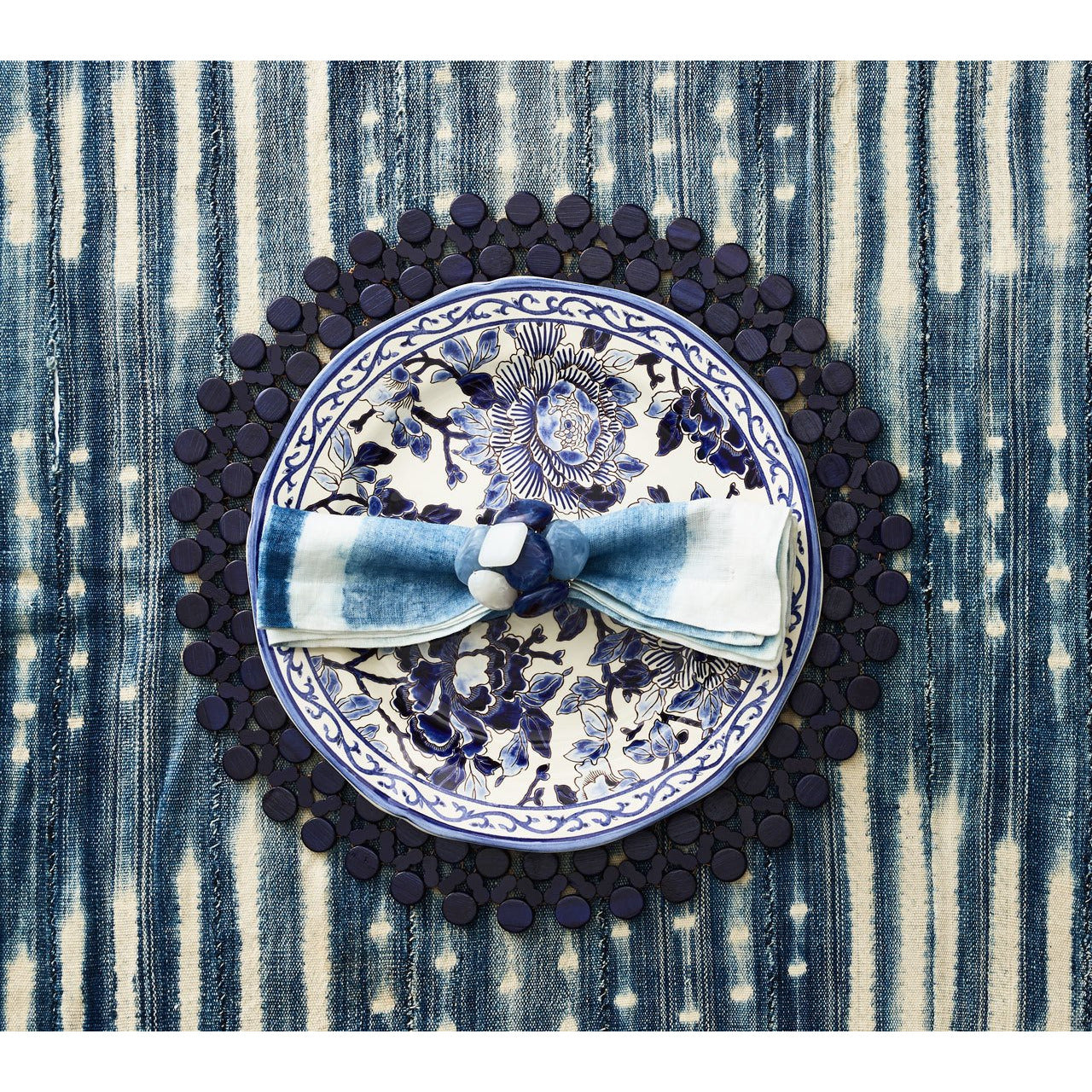 ROUND BAMBOO PLACEMATS NAVY