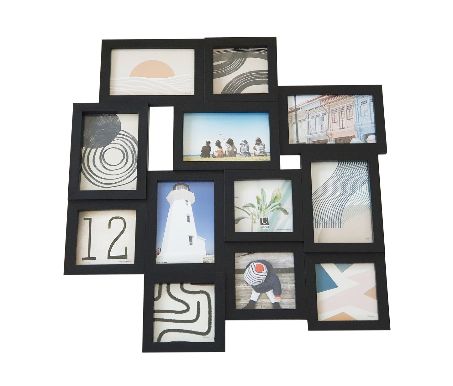 12 PICTURES PHOTO DISPLAY BLACK
