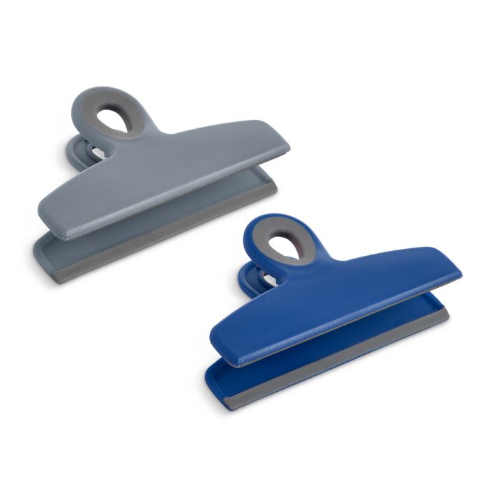 Large Bag Clips, Navy & Grey, Set of 2