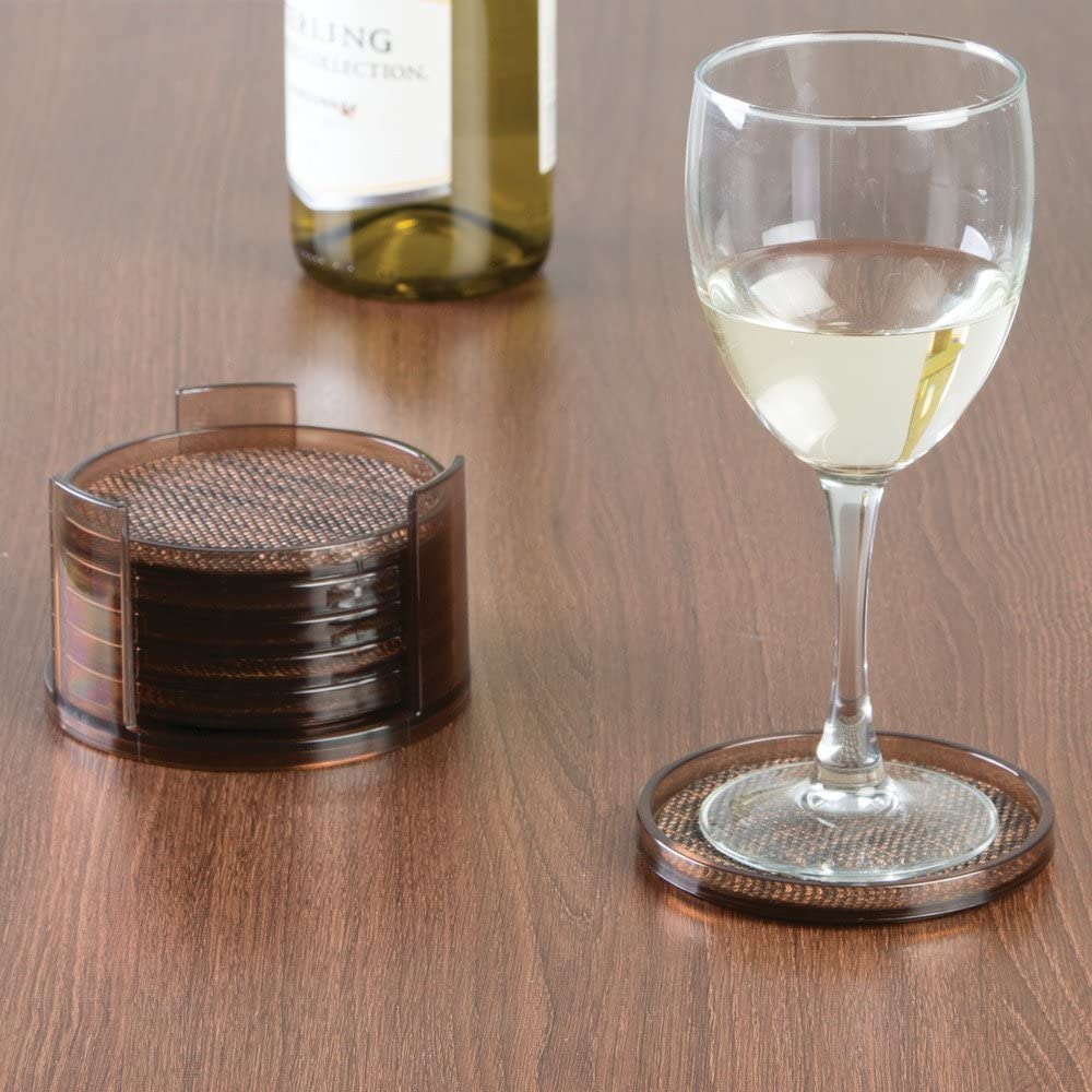 Twillo Round Coasters, Set of 6  Bronze/Sand