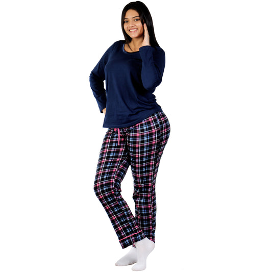 Camisa Pijama Manga Larga Azul Oscuro