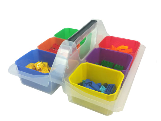 Small Clear Caddy With 6 Containers