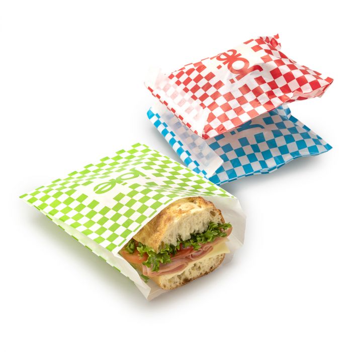 Checkered Glassine Bags  Set of 25