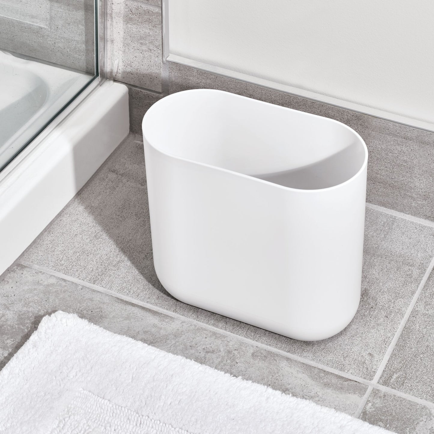 CADE SLIM WASTE CAN WHITE