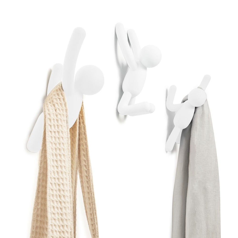 BUDDY HOOK Set of 3 White
