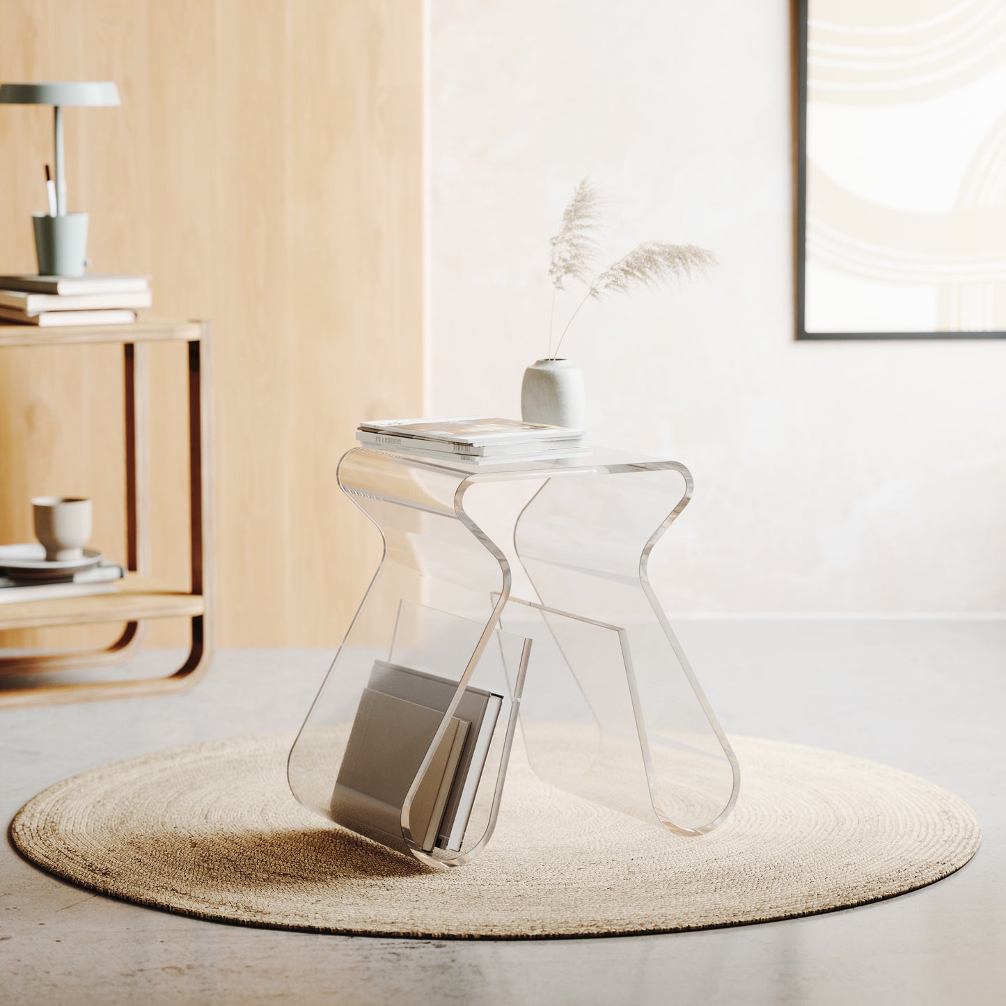 MAGINO STOOL & MAGAZINE  RACK by Karim Rashid