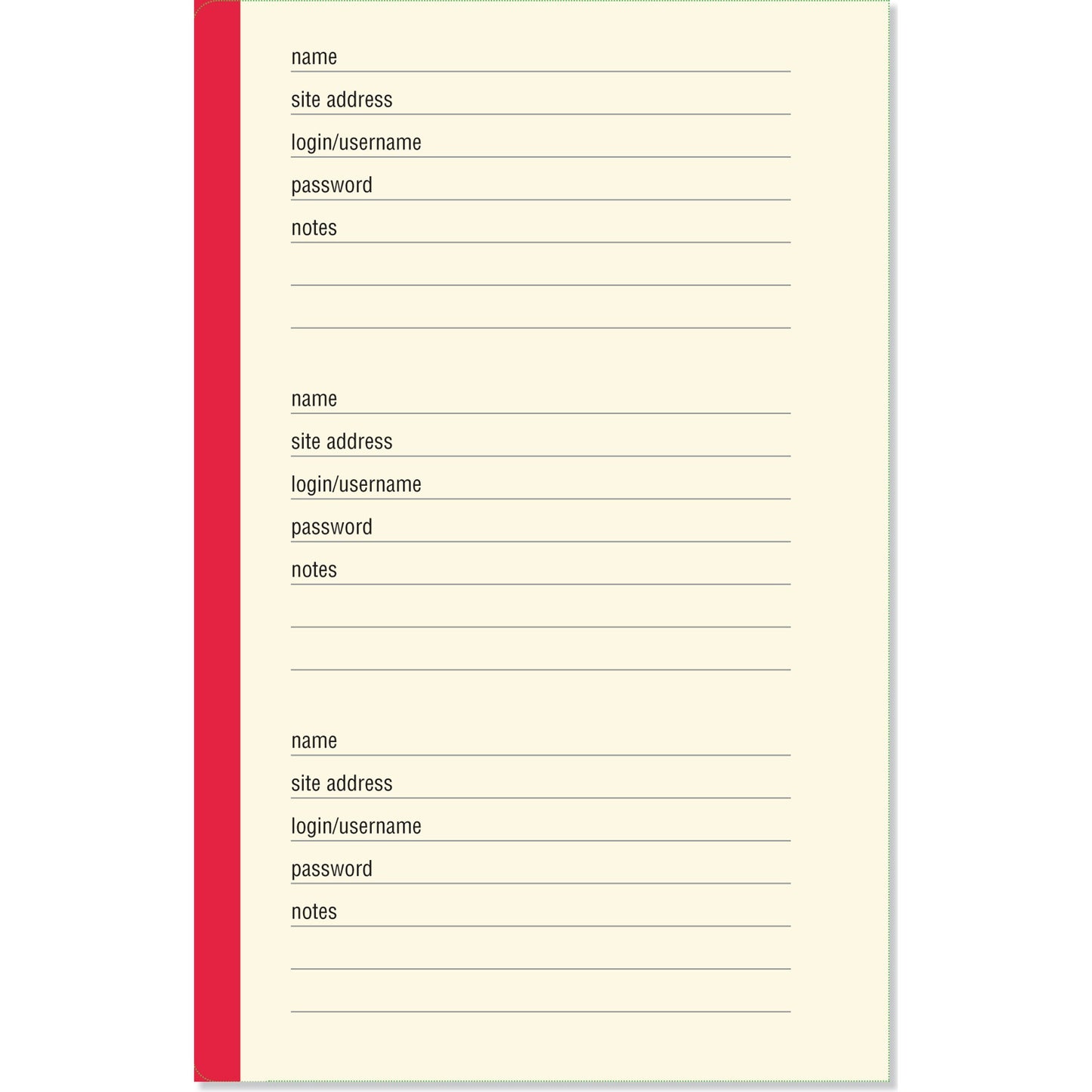 The Personal Internet Address & Password Logbook