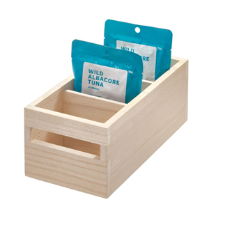Wood Handled Packet Organizer 10 x 5 x 4.25"  Natural