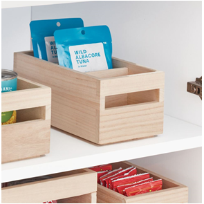 Wood Handled Packet Organizer 10 x 5 x 4.25"  Natural