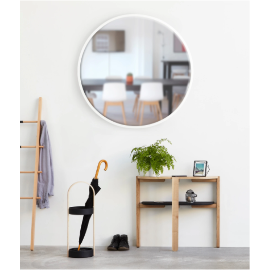 HUB WALL MIRROR 37" WHITE