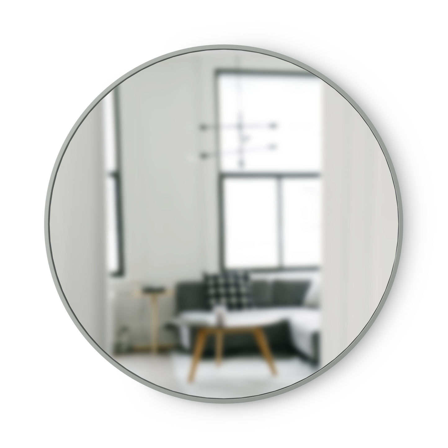 Hub Wall Mirror 37" Grey