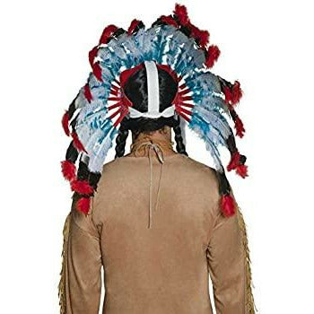 Native American inspired headdress blue