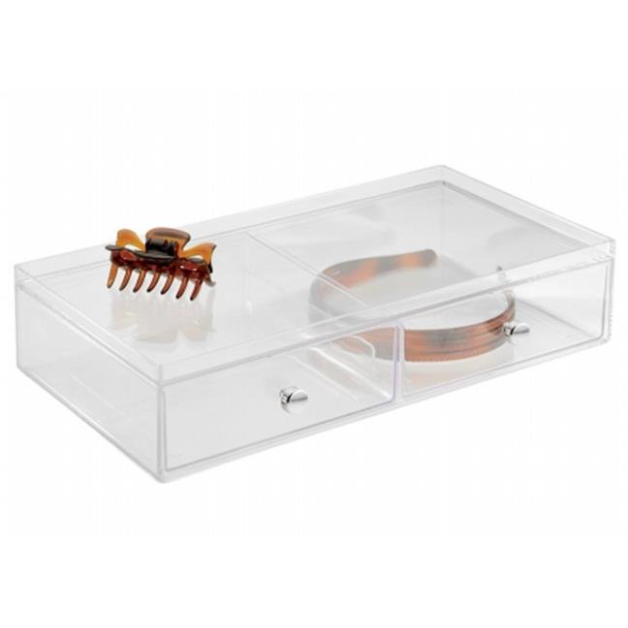2 Drawers  Wide  Clear