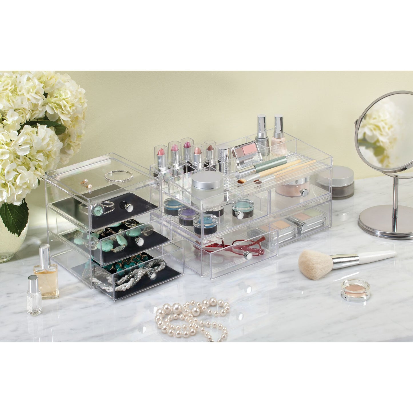 Organizador de joyeros con 3 gavetas 6.4" x 7" x 7"