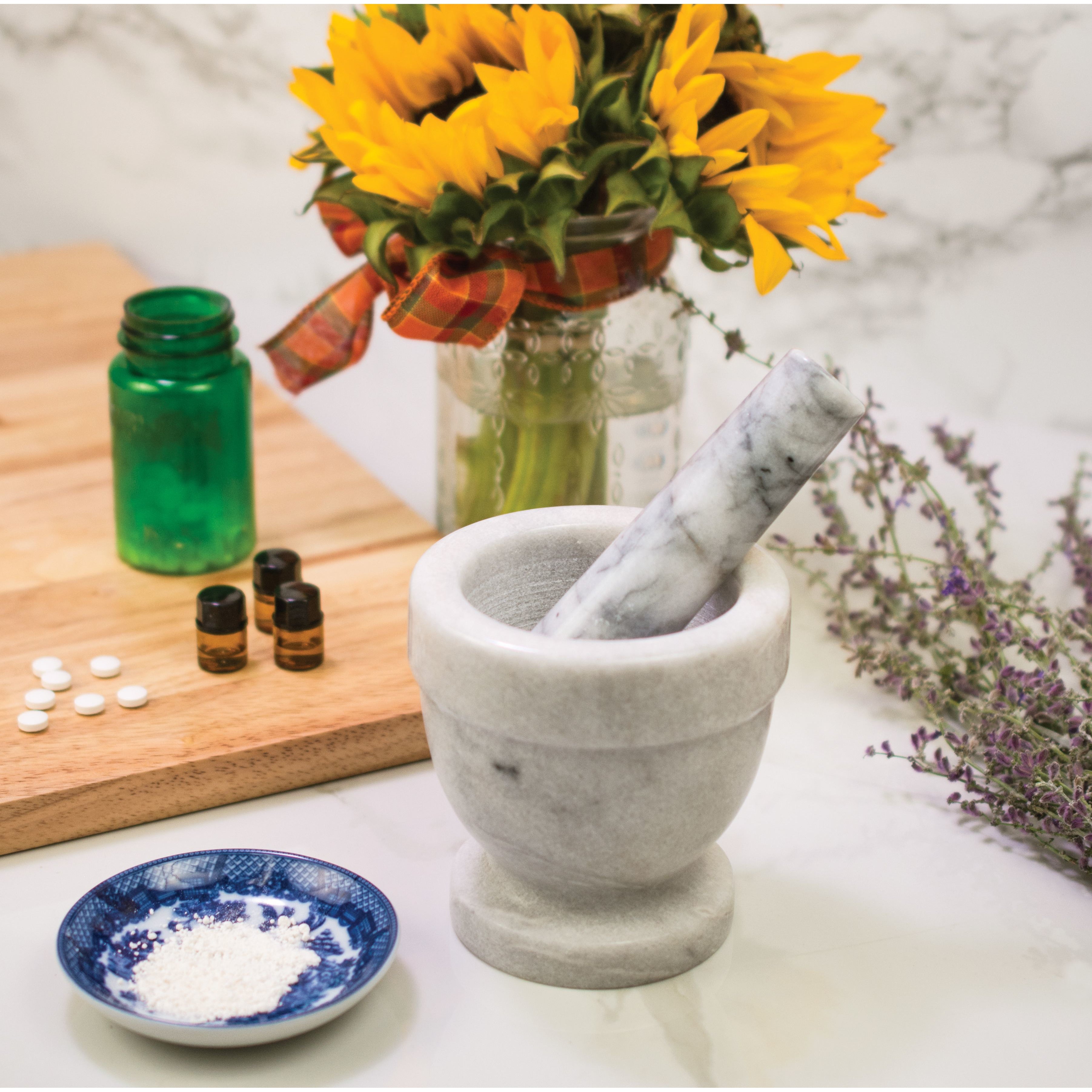 MARBLE MORTAR / PESTLE 4"