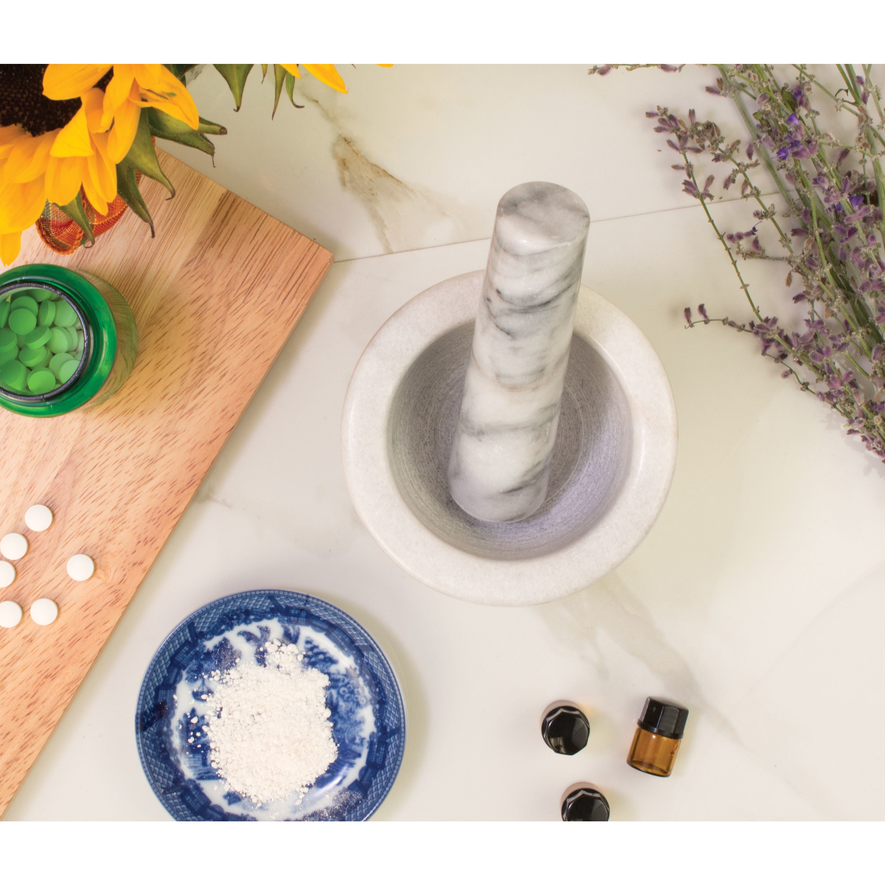 MARBLE MORTAR / PESTLE 4"