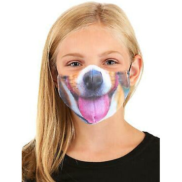 DOG WITH TONGUE DYE SUBLIMATED FACE MASK KIDS