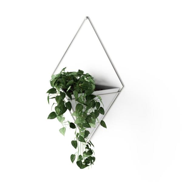 Trigg Large Wall Vessel  White- Nickel
