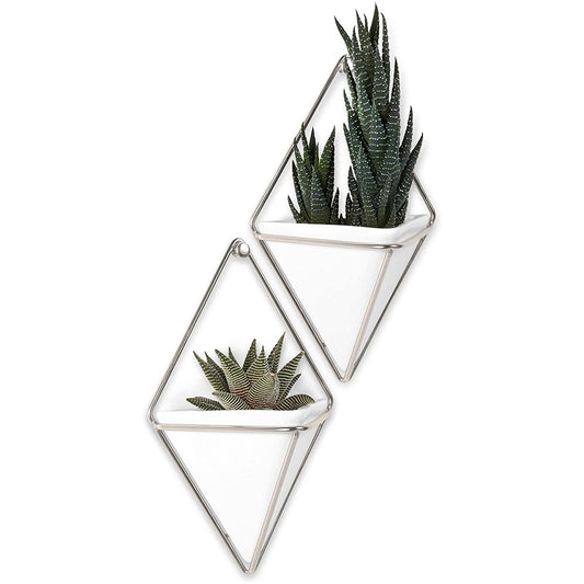 TRIGG WALL DISPLAY (2) SMALL WHITE /NICKEL