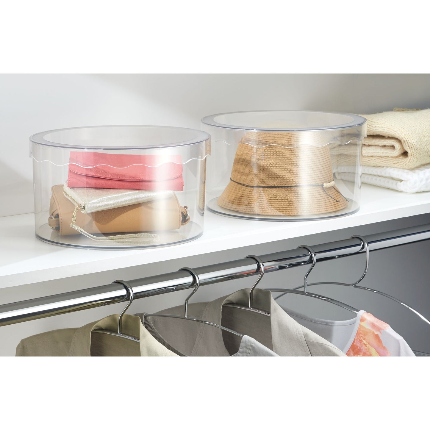 12" Caja redonda transparente