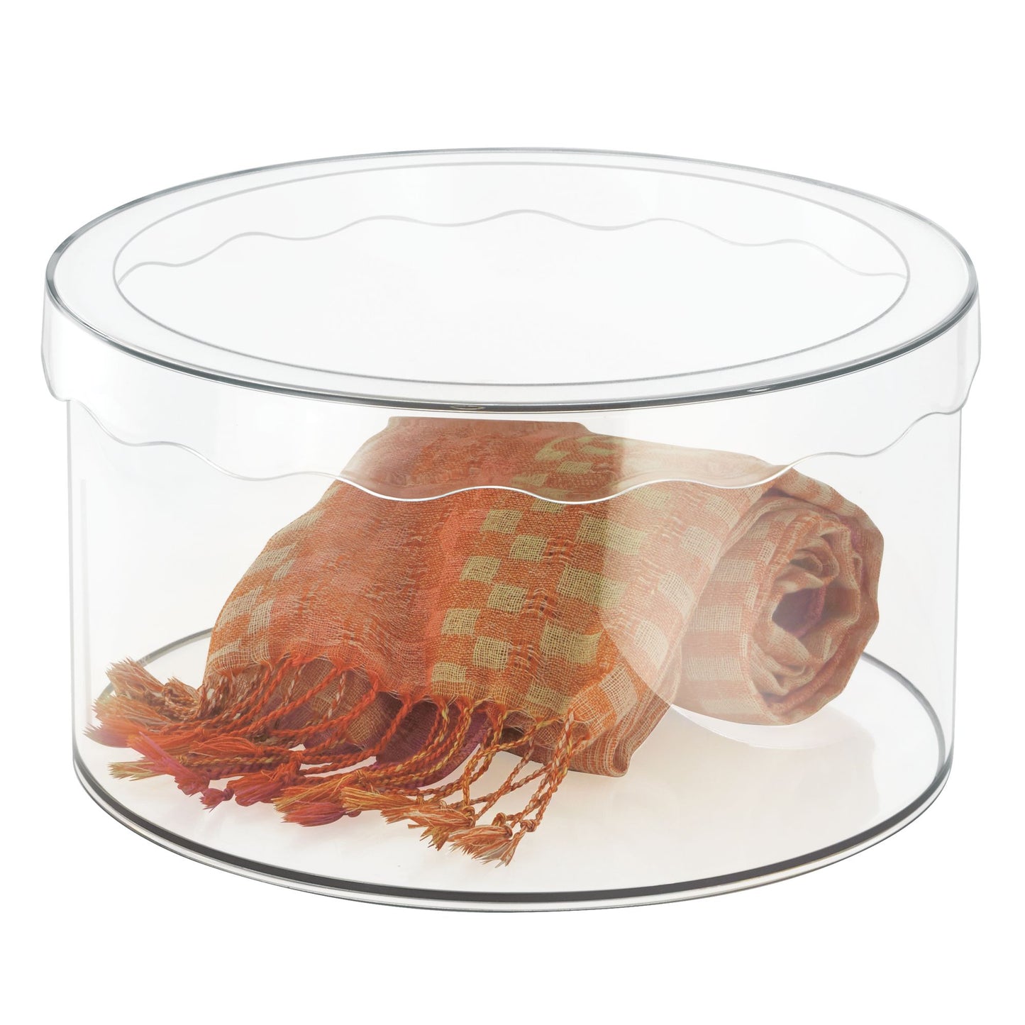12" Caja redonda transparente