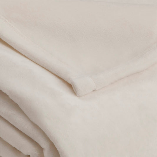 VELLUX PLUSH IVORY BLANKETS TWIN