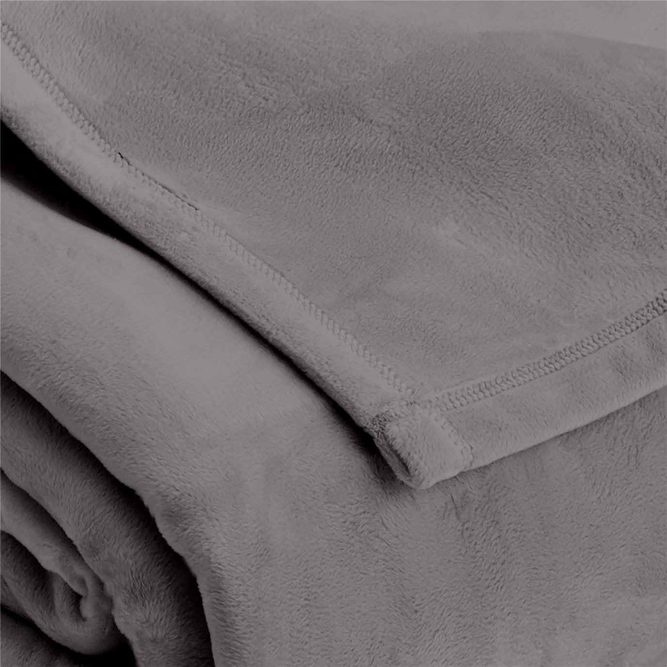 POLYESTER VELLUX PLUSH TORNADO GRAY BLANKETS TWIN