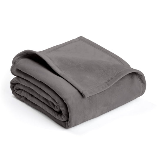 POLYESTER VELLUX PLUSH TORNADO GRAY BLANKETS KING