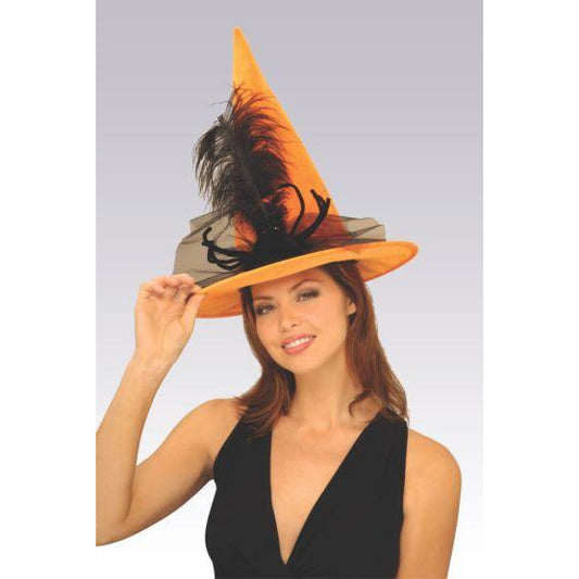 ORANGE SPIDER WITCH HAT