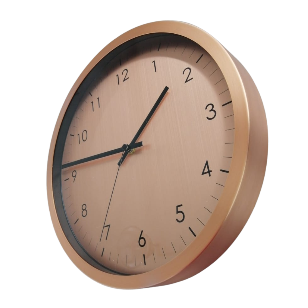Wall Clock Copper 12.25"