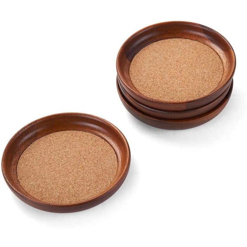 4PC Acacia Wood Coaster set